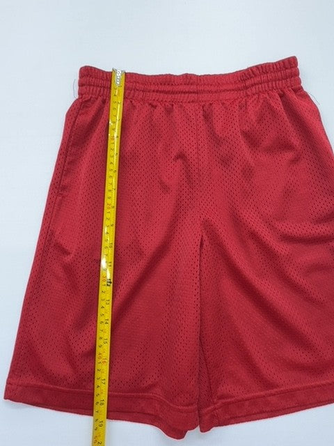 Reebok Men Red Mesh Athletic Shorts Size M Elastic Drawstring Logo