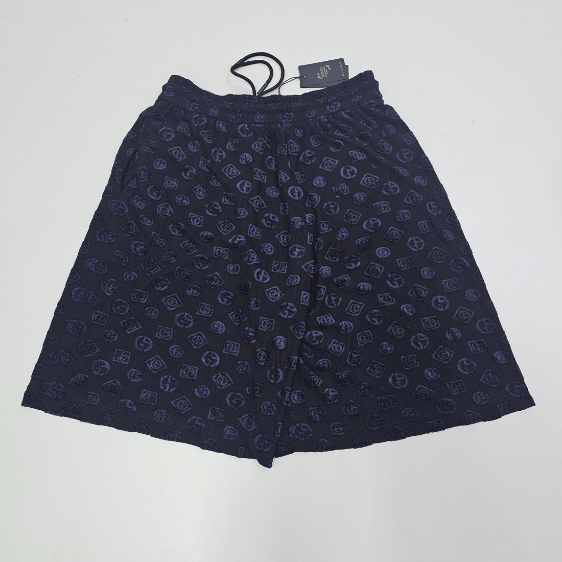 Giorgio Armani Cotton Bermuda Logo Shorts In Black 52 Bnwt