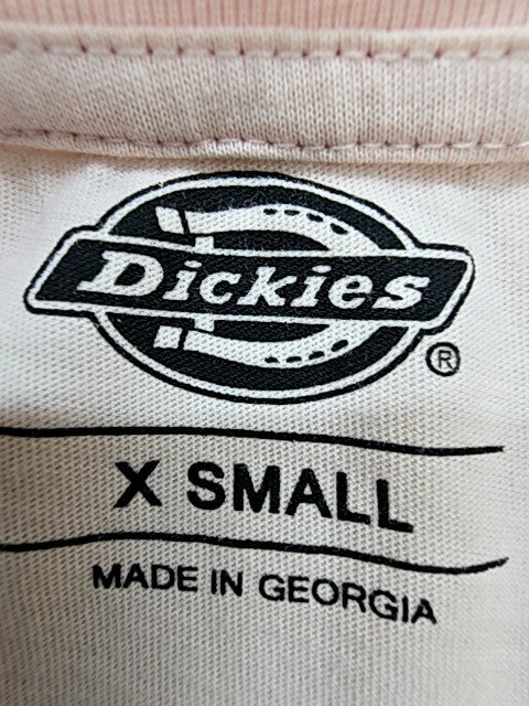 Dickies Pink Short Sleeve T-Shirt X-Small Crewneck Logo