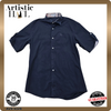 Burberry Slim Fit Navy Short Sleeve Cotton Shirt S Check GB