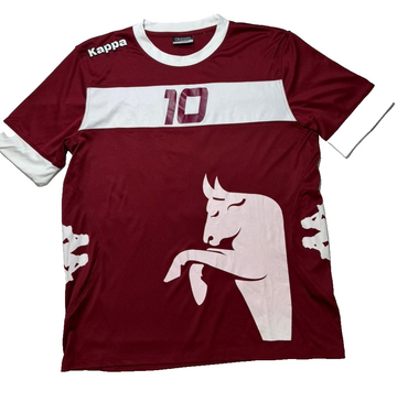 Kappa Torino Soccer Jersey #10 Cofano Men's Large Maroon White Rare Vintage Kit