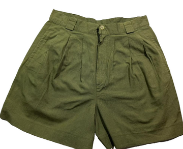 Ladies Green Cotton/Linen Blend Shorts Size 42