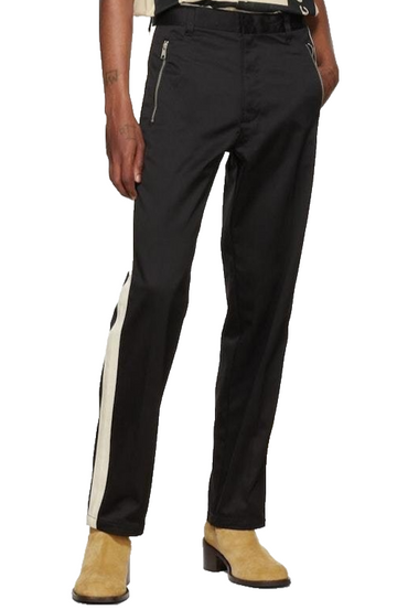 Diesel Men�S Pants Black White Stripe Slim Fit Zip Pocket Dress Trousers Size 34