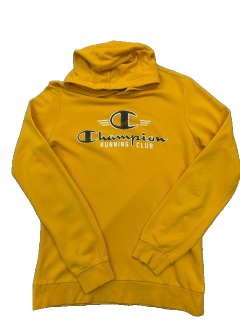Champion Unisex Yellow Running Club Pullover Hoodie XL Fleece