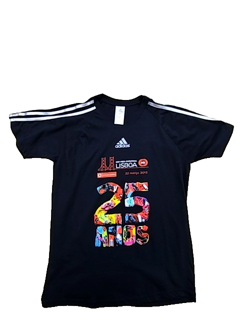 Adidas Men's Black Lisboa Marathon T-Shirt Size M 2010 3 Stripes