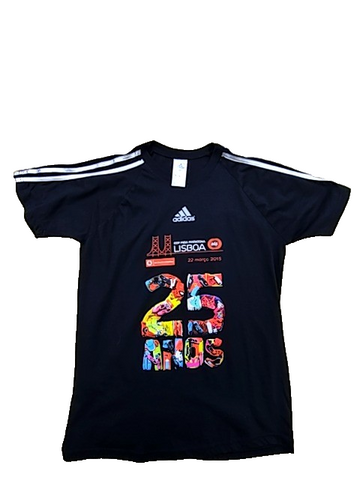 Adidas Men's Black Lisboa Marathon T-Shirt Size M 2010 3 Stripes