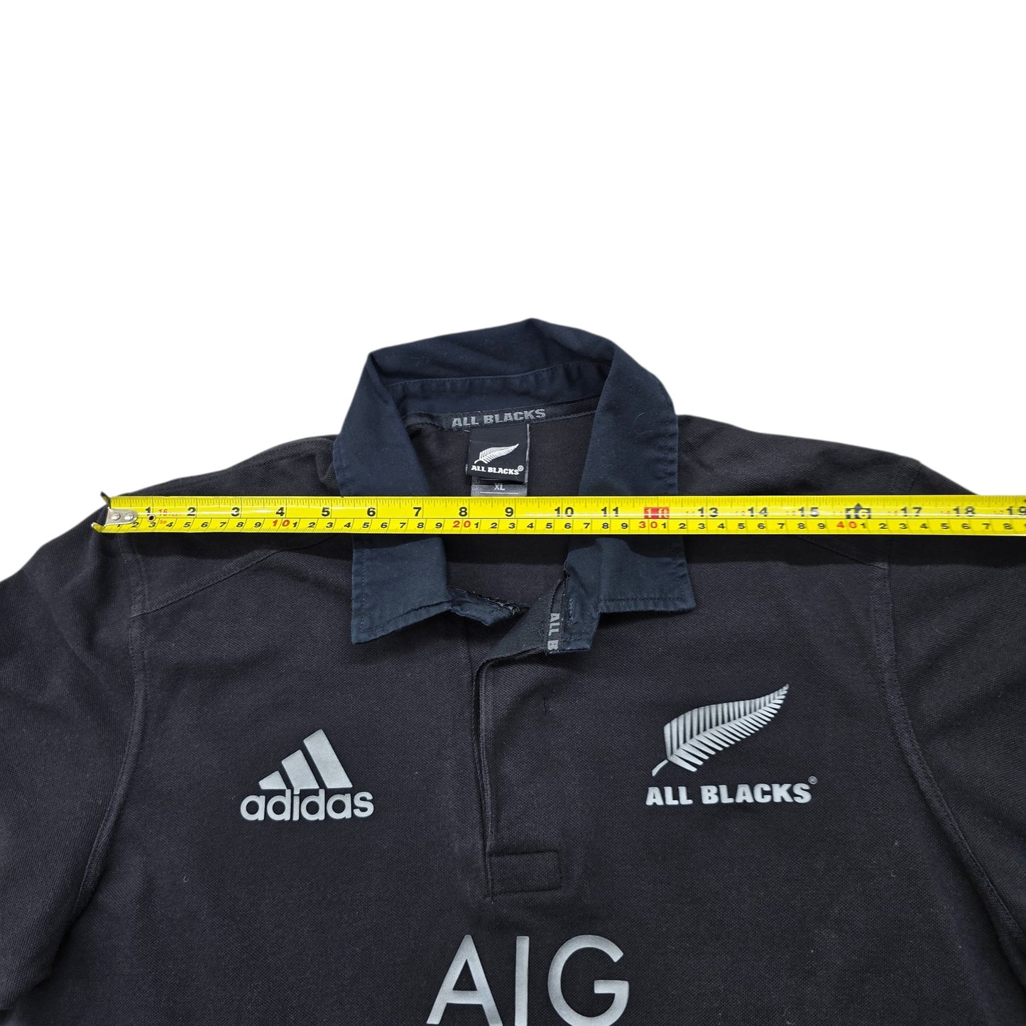 Adidas Men's Black All Blacks Rugby Polo XL Striped