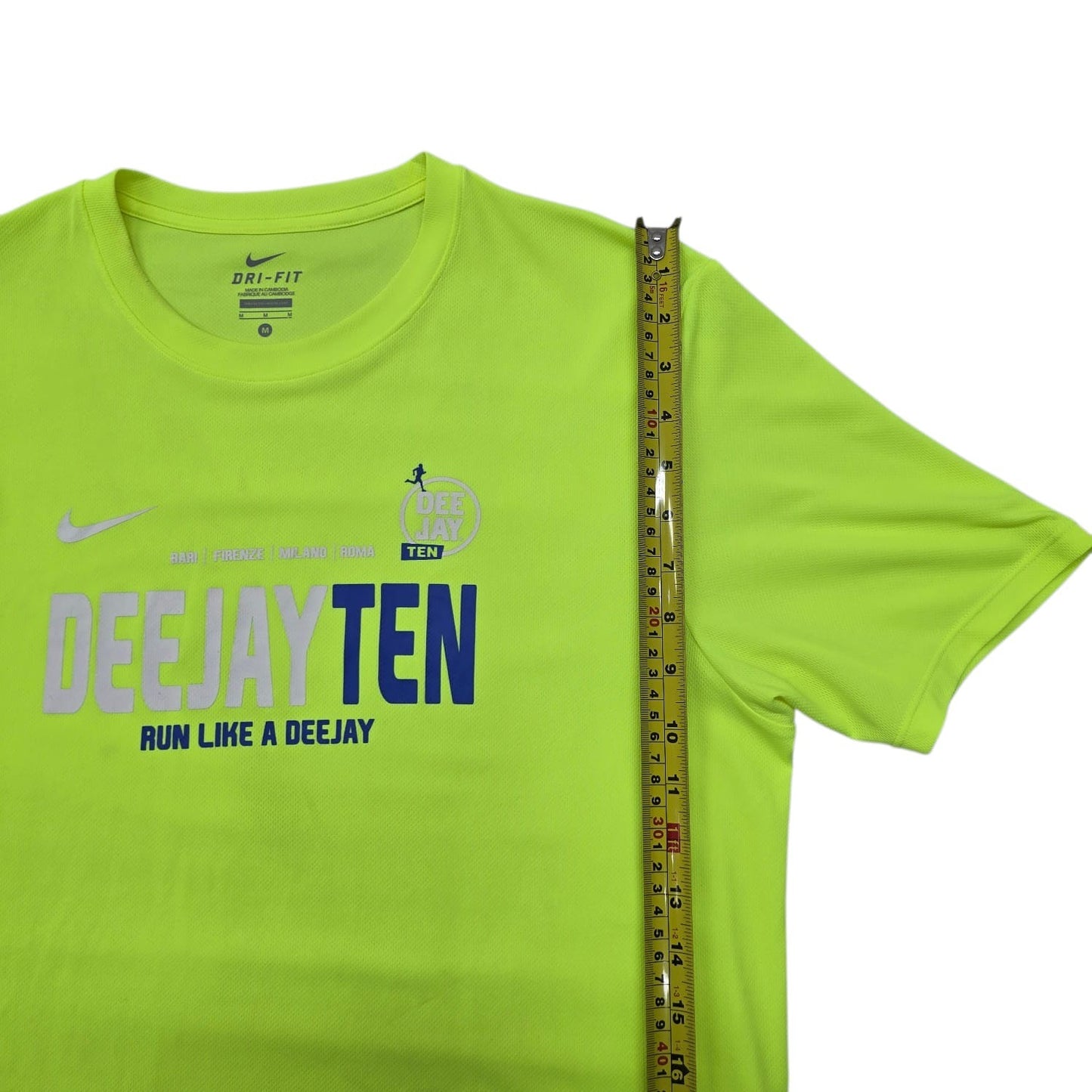 Nike Men's Neon Green Dri-FIT Running T-Shirt Size M