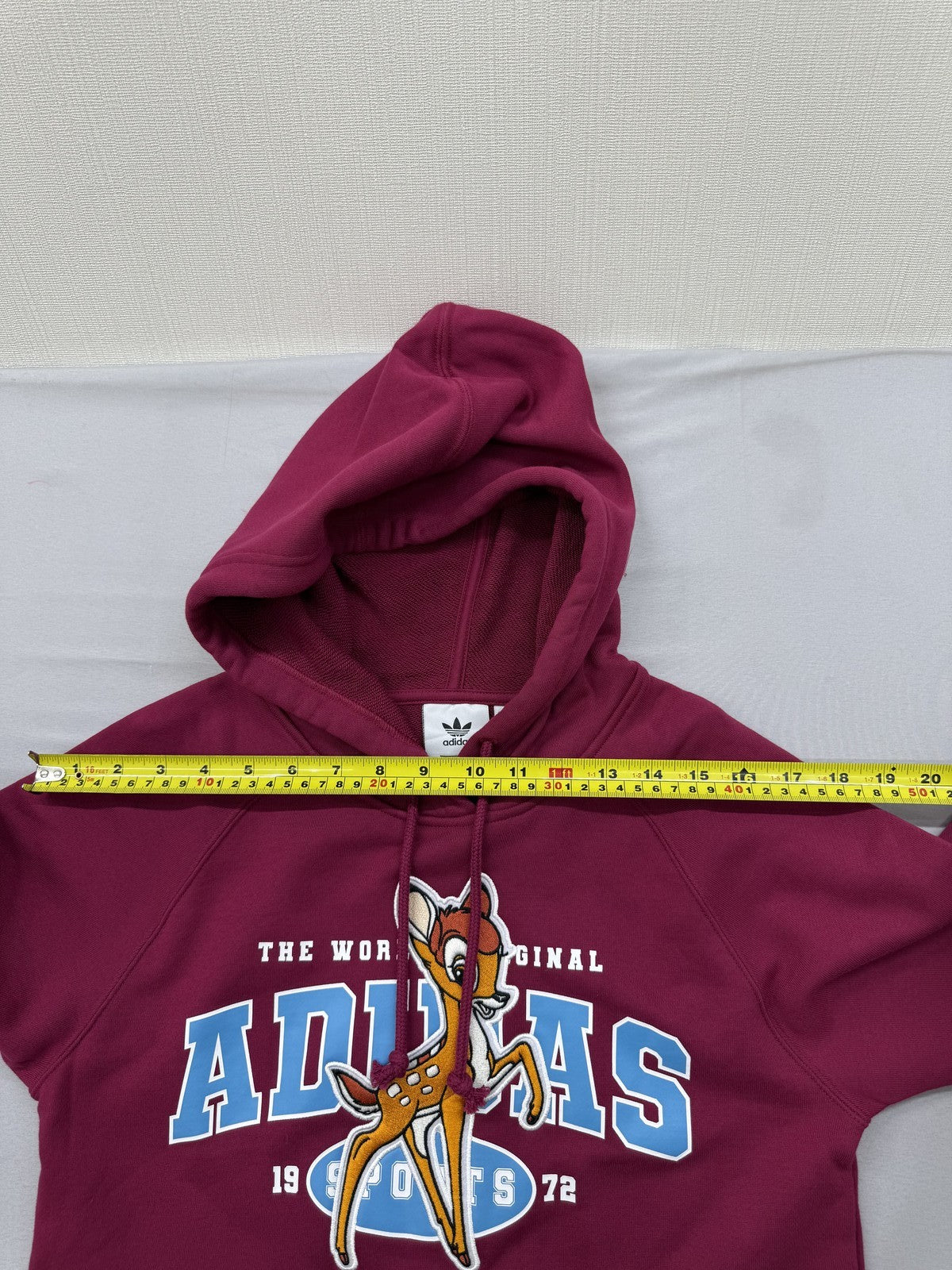 Adidas Disney Bambi Maroon Cropped Hoodie Women's L Originals
