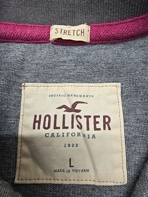 Hollister Men Gray Polo Shirt size L product image 4