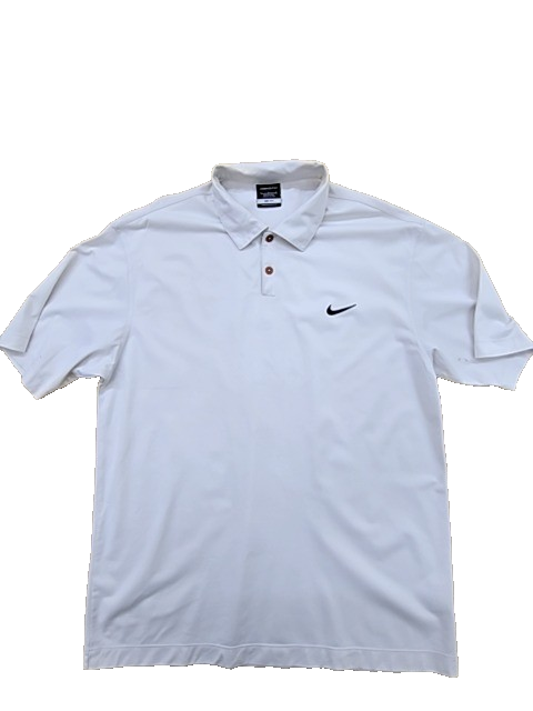 Nike Men's White Dri-FIT Golf Polo Shirt Size L