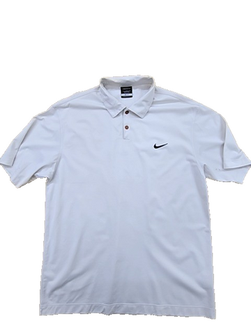 Nike Men's White Dri-FIT Golf Polo Shirt Size L