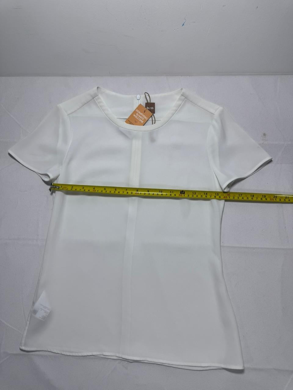 Hugo Boss Women's Blouse White | Short Sleeves Top | Made In Poland | Size:2