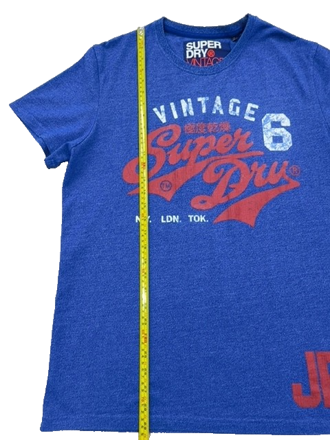 Superdry Vintage Label Navy XL Men's Short Sleeve T-Shirt Embroidered Logo
