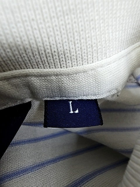 Polo Ralph Lauren Men's White Blue Stripe Golf Polo Shirt Size L