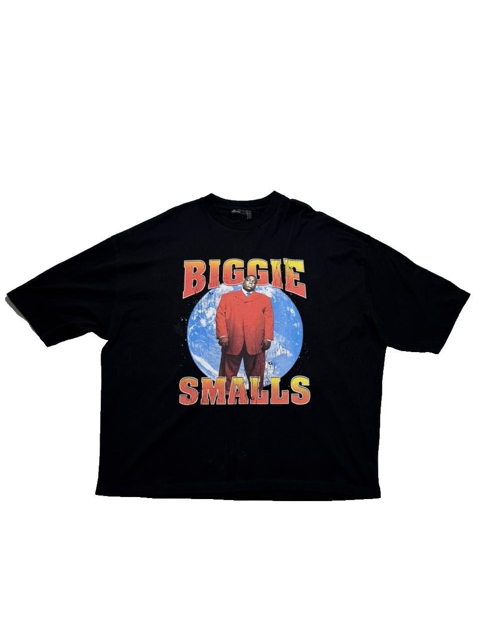 Notorious Big Biggie Planet Graphic Print T-Shirt Short Sleeve Size M Rap Tee