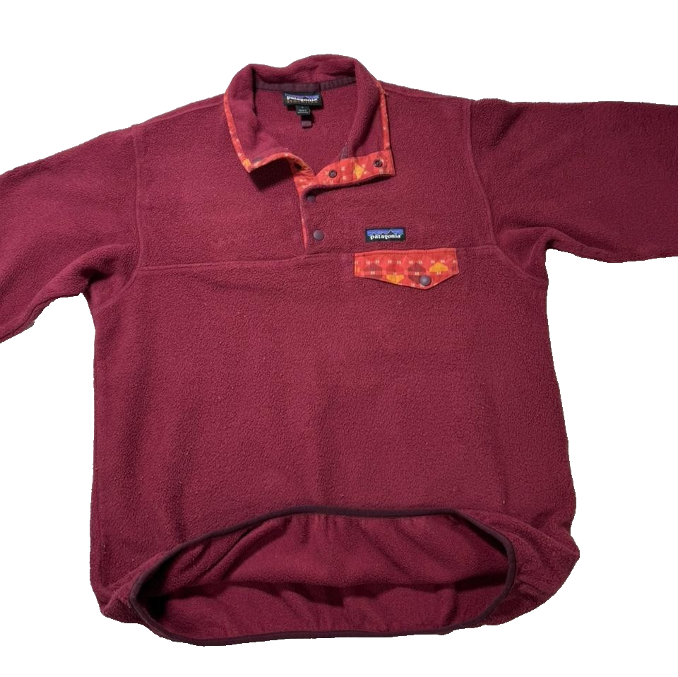 Patagonia Women's Large Synchilla Lightweight Snap-T Pullover Red Arrow Aztec