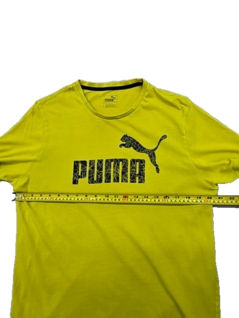 PUMA Men's Yellow Short Sleeve T-Shirt Size L Crewneck