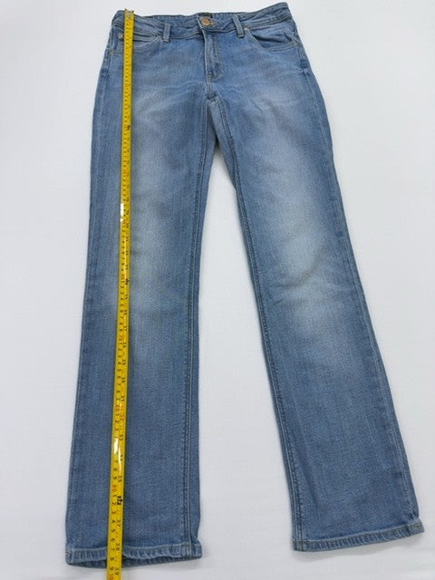Lee Men Light Wash Blue Straight Leg Jeans Waist Size Regular Cotton