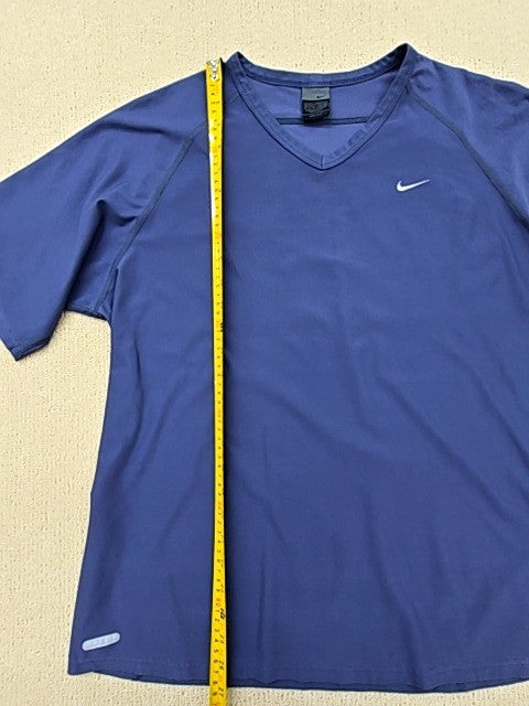 Nike Men's Blue Dri-FIT Legend V-Neck T-Shirt Relaxed Fit