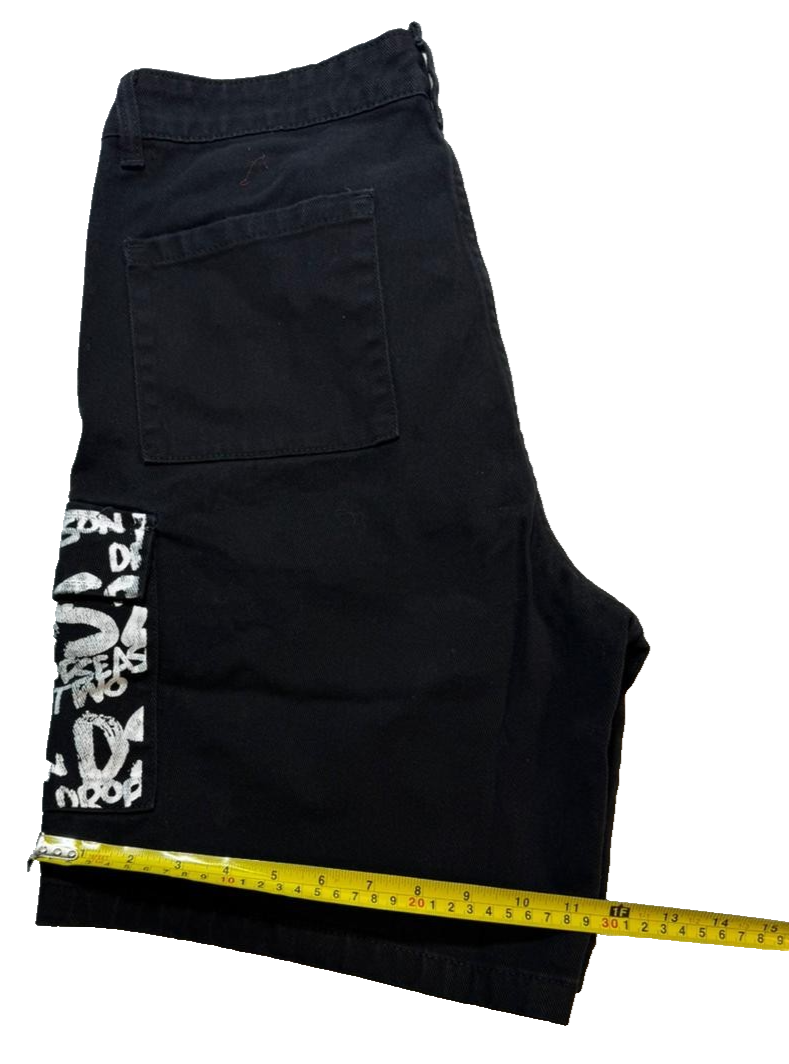 Dsquared2 Men's Black Logo Graffiti Shorts Cotton Casual Summer Wear Size 48