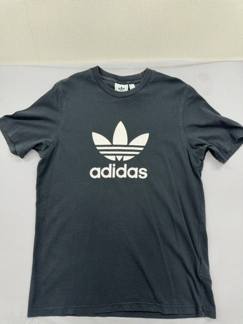 Adidas Men's Gray T-Shirt – Size M, Logo, Short Sleeve