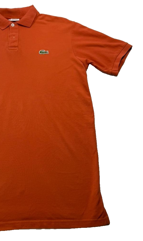 Men's Orange Lacoste Sport Polo Shirt With Button Collar - Size 3Xl