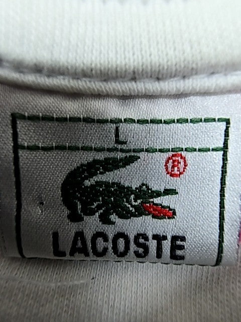 Lacoste Men's L Short Sleeve Striped Polo Shirt Multi Pink Gray White Cotton