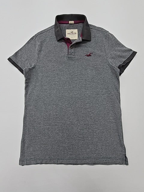 Hollister Men Gray Polo Shirt size L product image 1