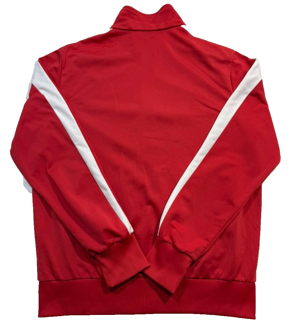 vintage-style red, white, and navy blue track jacket - size M