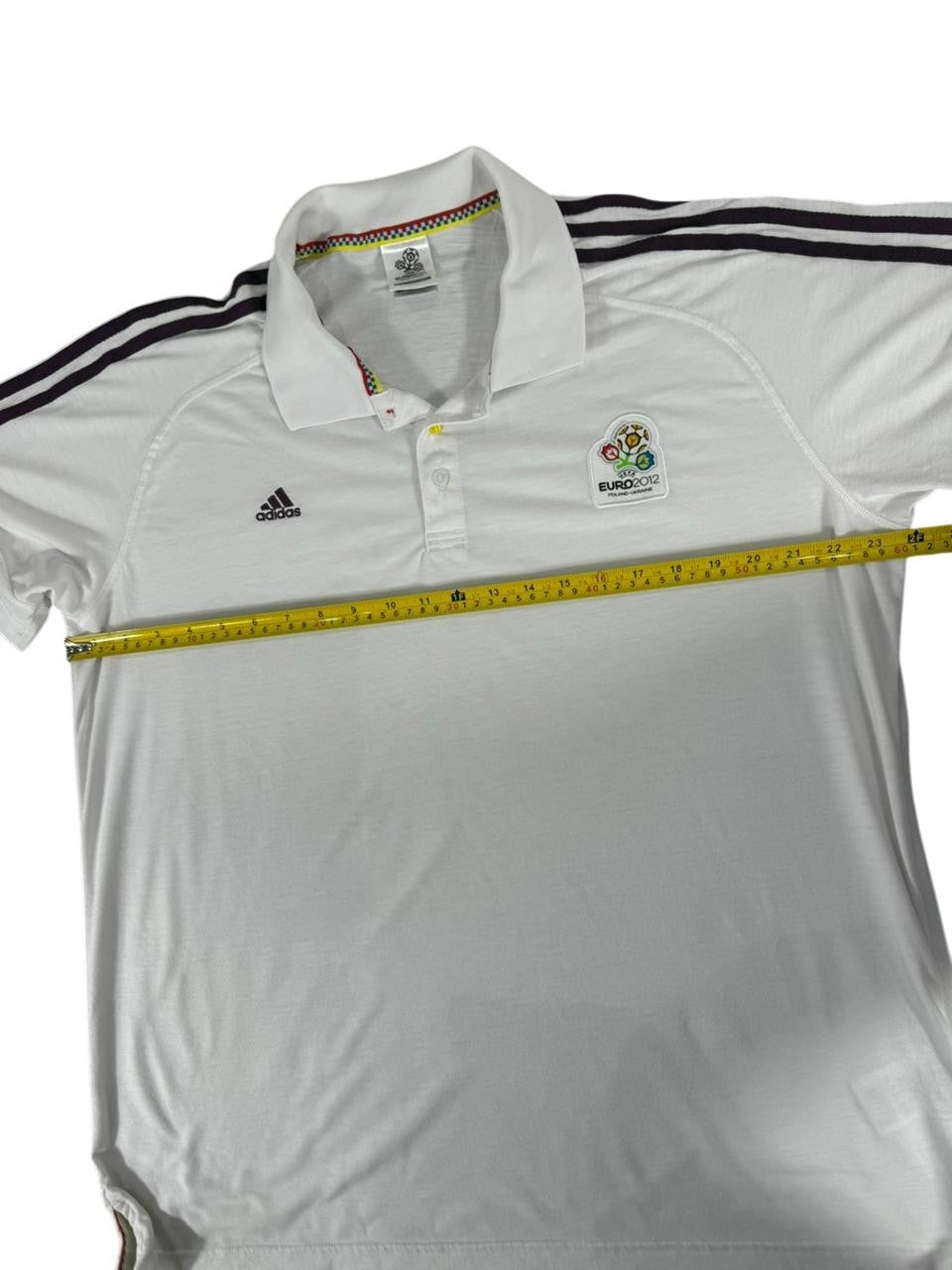 Adidas Men's Euro 2012 Polo Shirt White Short Sleeve Official Licensed Size Large