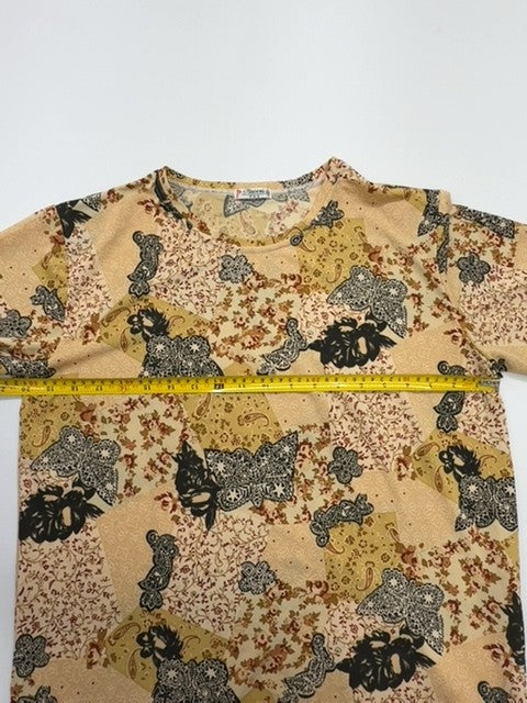 P GUCENTI Boys Beige Floral Raglan T-Shirt Size P&E Regular Cotton