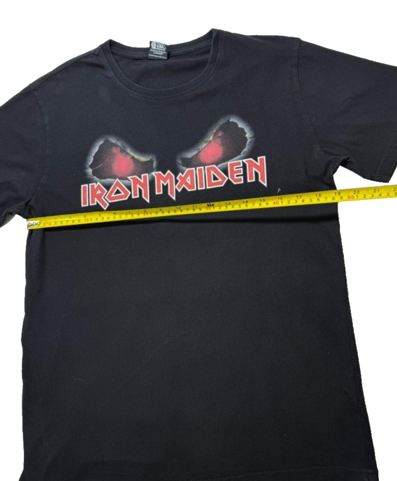 Iron Maiden Distressed Logo T-Shirt Black Men's Size M