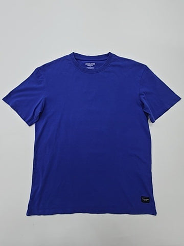 Jack & Jones Men Blue Organic Cotton Crew Neck T-Shirt Size S BNWT