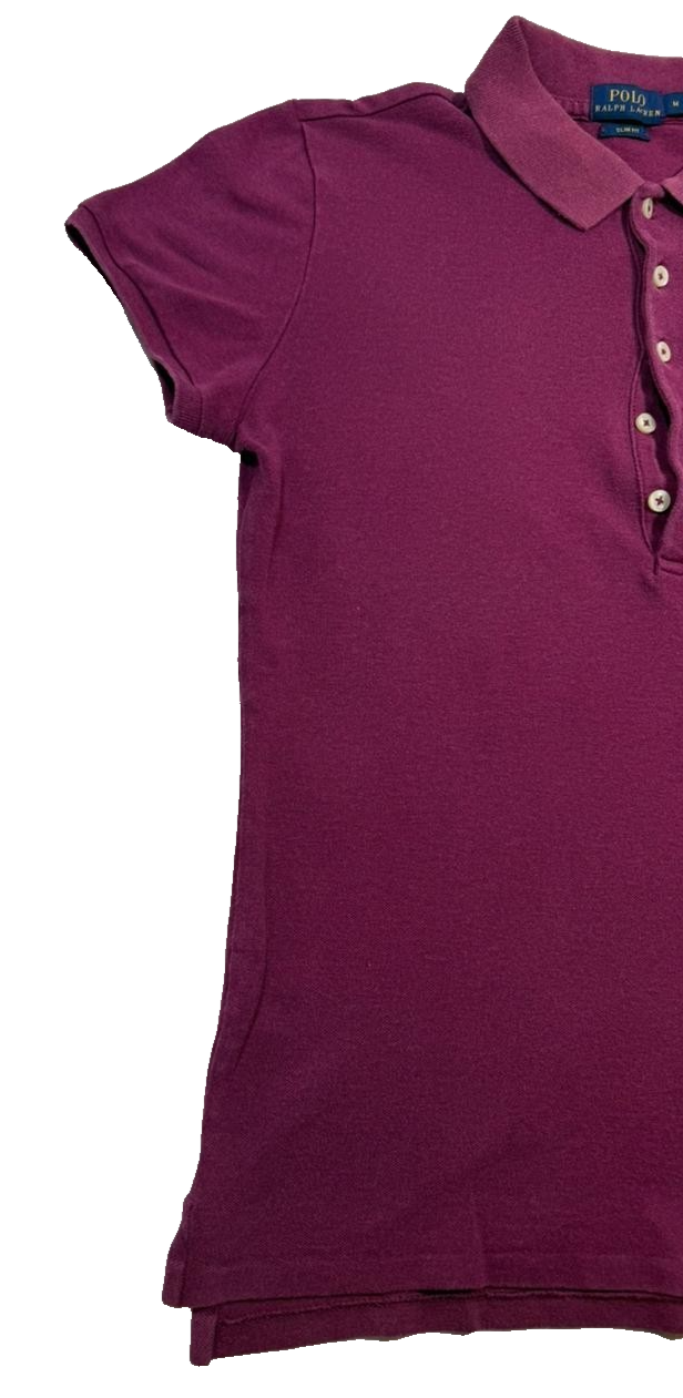 Polo Ralph Lauren Women's Magenta Slim Fit Pique Polo Shirt Pony Logo Size M