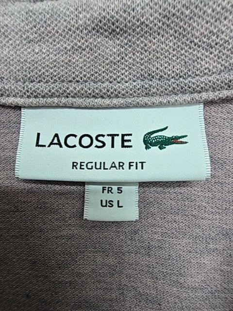 Lacoste Men's Mauve Polo Shirt Pique Knit Logo Size L Regular Fit Condition