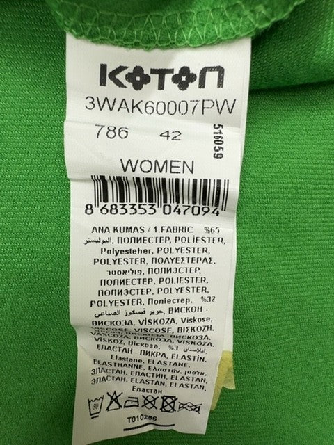 Koton Green Oversized Shirt Jacket EU 42 Snap Button Long Sleeve