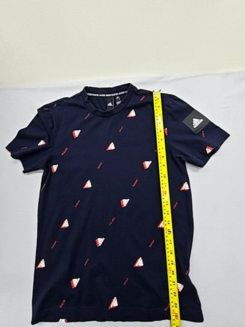 Adidas Navy Triangle Pattern XS Short Sleeve Crewneck T-Shirt Unisex