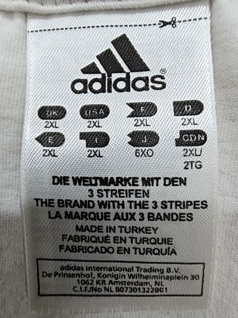 Adidas Men's XL White Short Sleeve Crewneck T-Shirt Regular Turkey