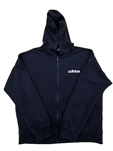 Adidas Men's Black Hoodie – Size L, Full Zip