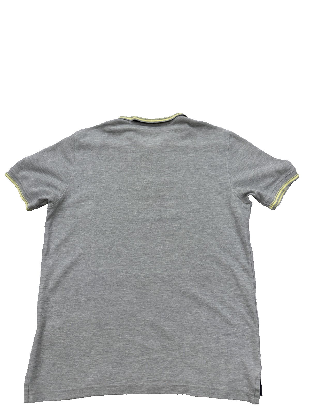 Reebok Grey Polo Shirt Men's M Short Sleeve Yellow Trim