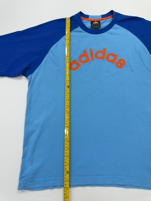 adidas Boys Light Blue Sports T-Shirt Size L Regular Crew Neck