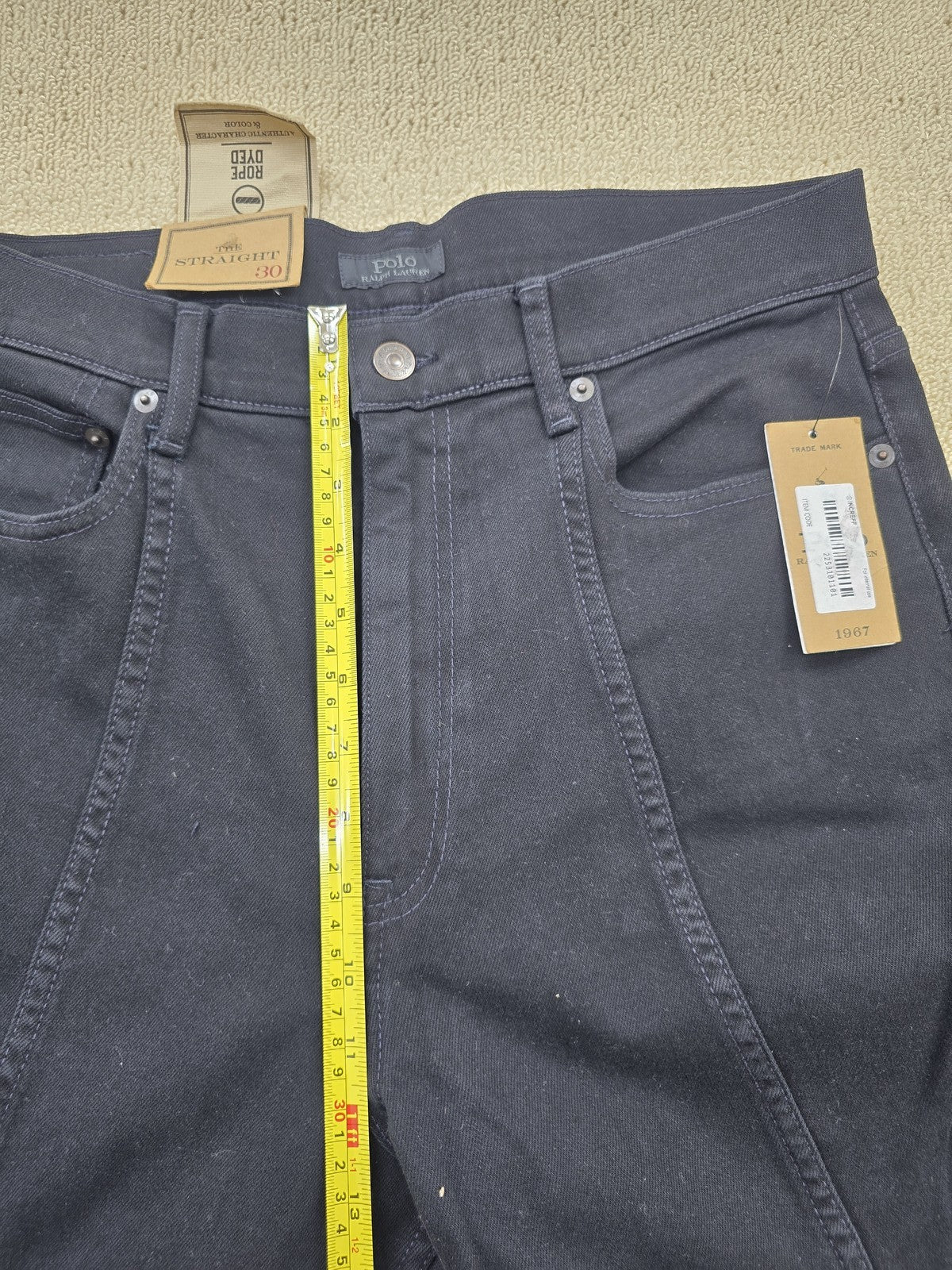 Polo Ralph Lauren Black Straight Leg Women's Jeans 30R 30" Inseam Mid Rise