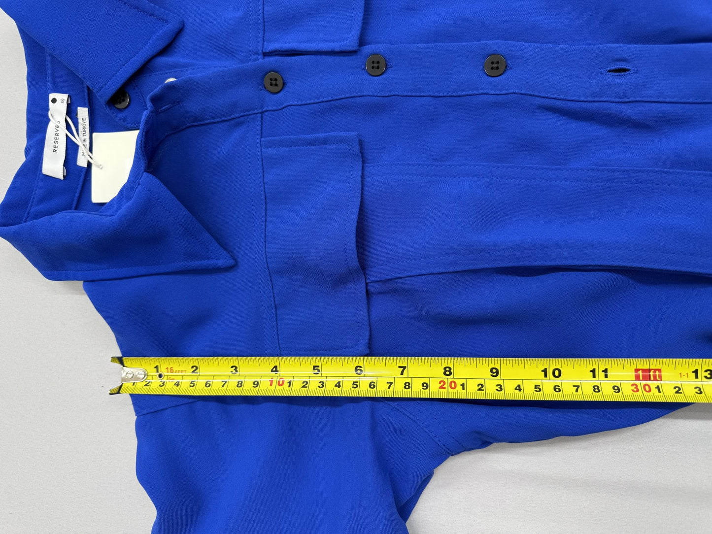 Reserved Blue Long Sleeve XS Button Shirt Dress Classic Collar Poland