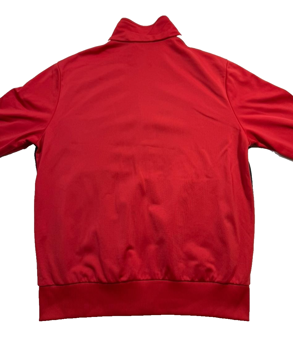 vintage-style red, white, and navy blue track jacket - size M