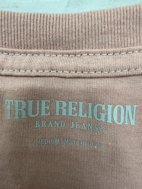 True Religion Women's Pink Graphic Logo Short Sleeve T-Shirt Medium