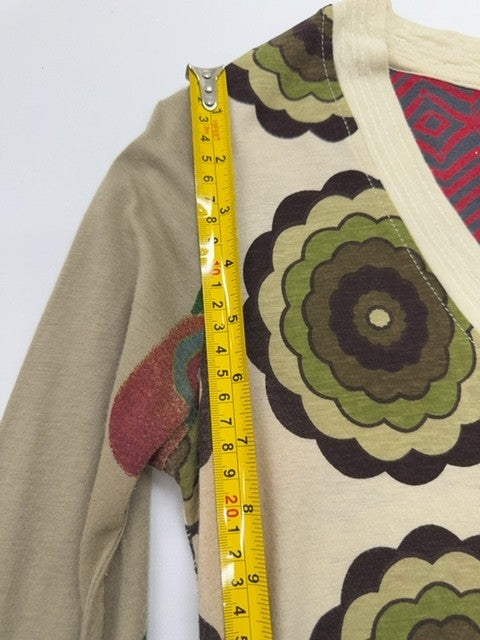 Desigual Women's Cream Floral Embroidered Tunic Top Size L
