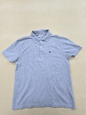 Lacoste Light Blue Cotton Pique Polo Shirt Size 16 Short Sleeve