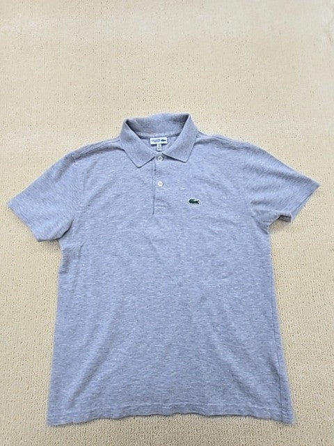 Lacoste Light Blue Cotton Pique Polo Shirt Size 16 Short Sleeve
