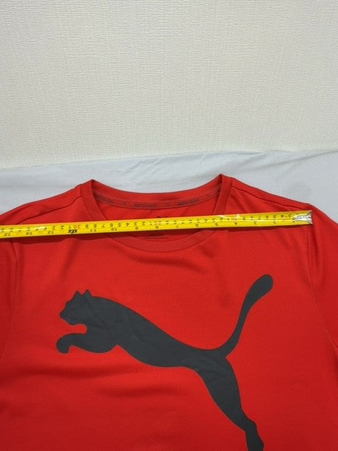 Puma Men's Red Short Sleeve T-Shirt Size M Crew Neck Polyester